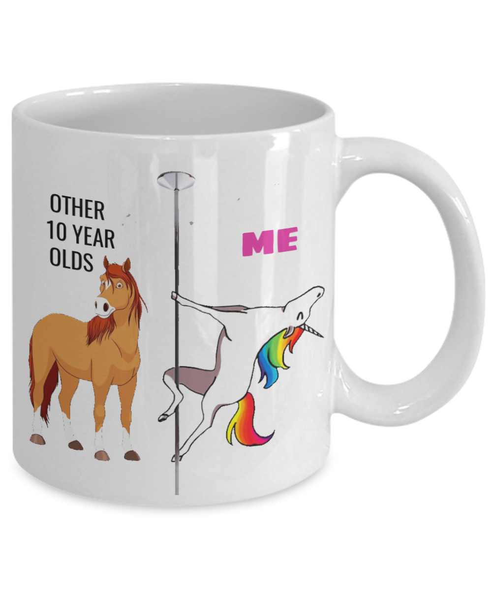 Unicorn Mug 10th Birthday Gift for Women - Other 10 Year Olds Me Unicorn Coffee Mug - Funny White Porcelain Coffee 11 oz for Grandma, Mom, Sister, Best Friend, Women, Her - Born In 2010