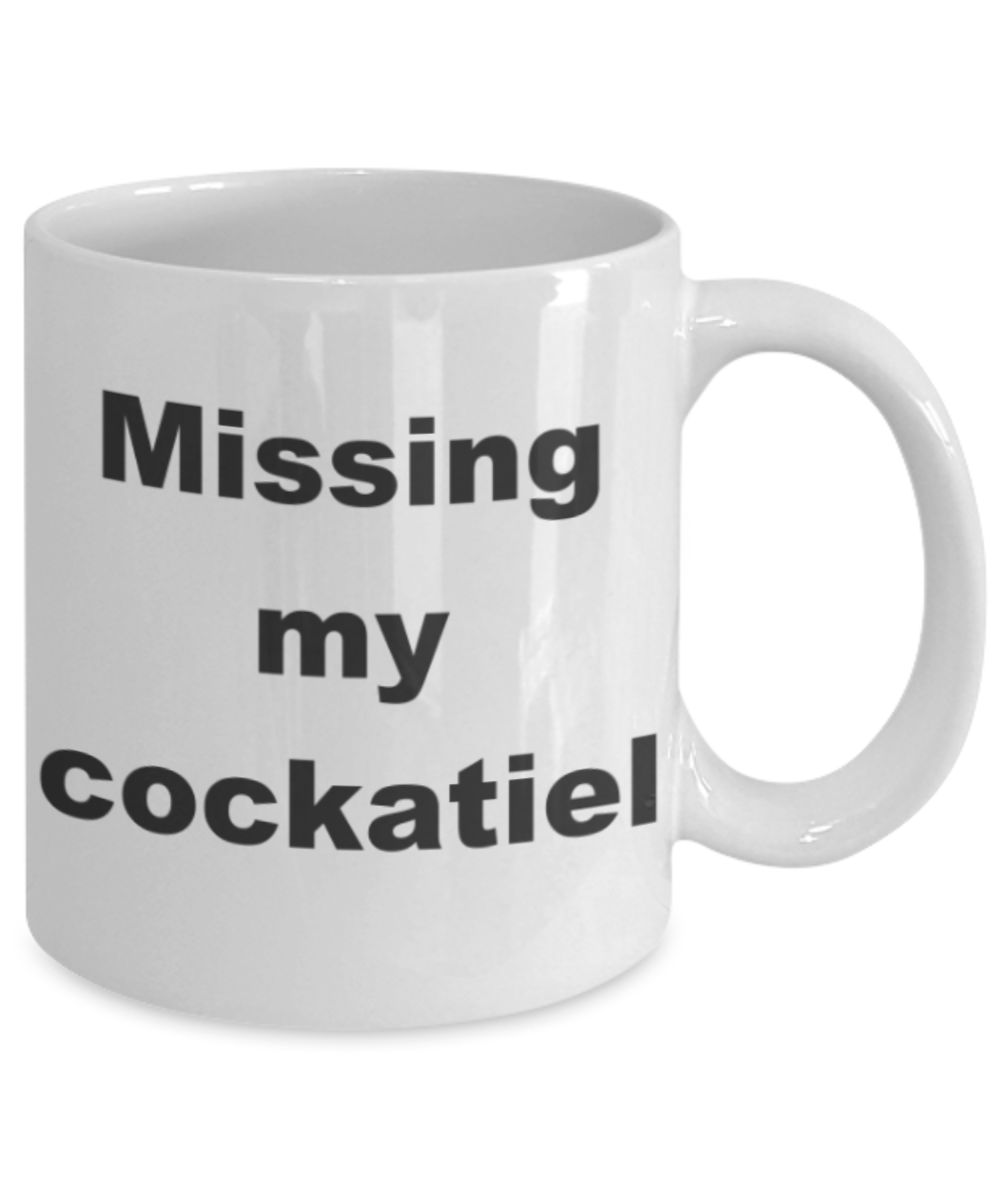 Missing my cockatiel - White Porcelain Coffee 11 oz