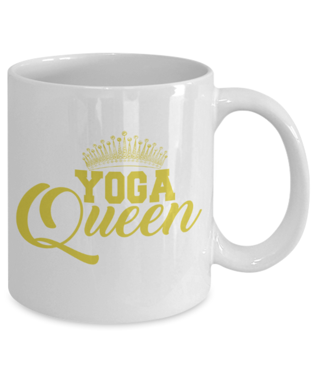 Yoga lovers mugs, Yoga Queen - Funny White Porcelain Coffee 11 oz