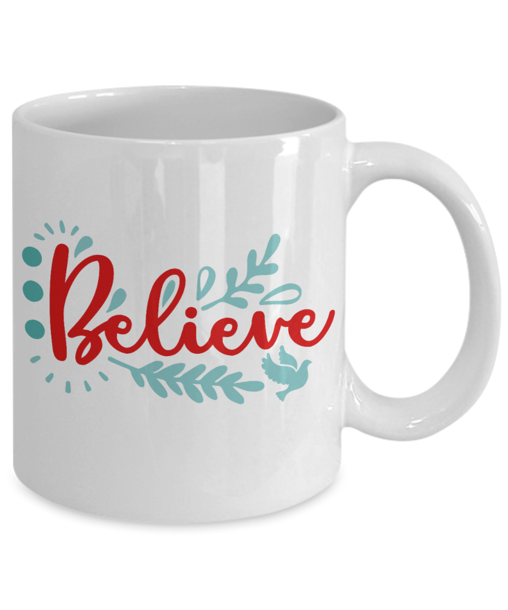 Nightnare before christmas mug - Believe - Funny Christmas Gift Mugs, Christmas Gifts for family Ceramic Cup White, Funny Mugs Gift Ideas 11 Oz