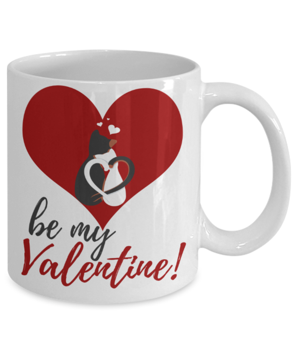 Aneversery gift - Be My Valentine - Funny White Porcelain Coffee Mug Cute Ceramic Cup 11 oz