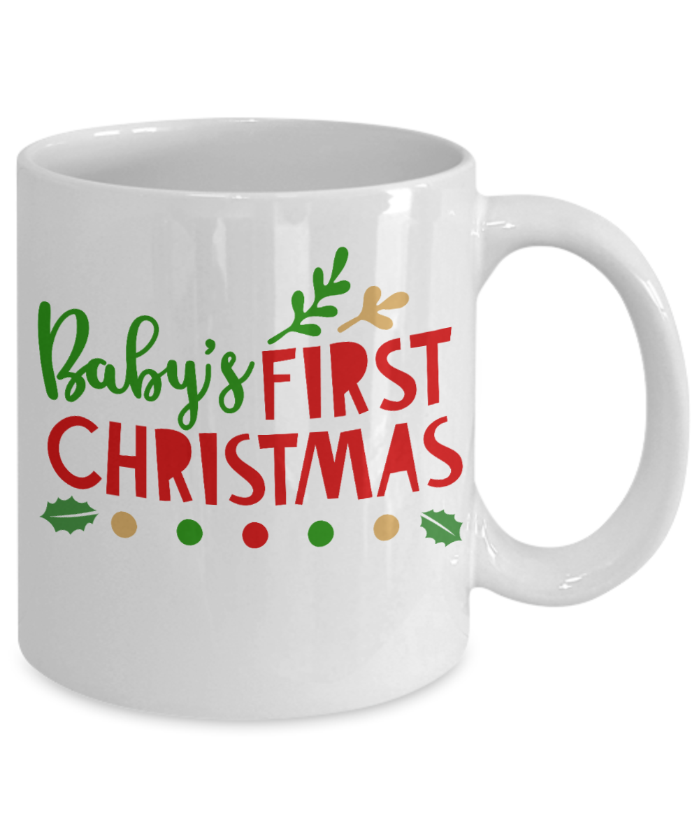 Nightnare before christmas mug - Baby's First Christmas - Funny Christmas Gift Mugs, Christmas Gifts for family Ceramic Cup White, Funny Mugs Gift Ideas 11 Oz
