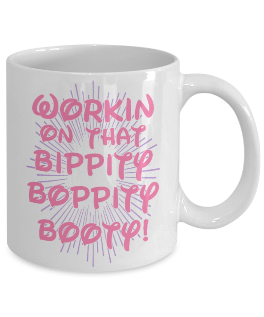 Fitness Lovers mugs , Bippity Booty - White Coffee Mug Porcelain Tea Cup 11 oz - Great Gift