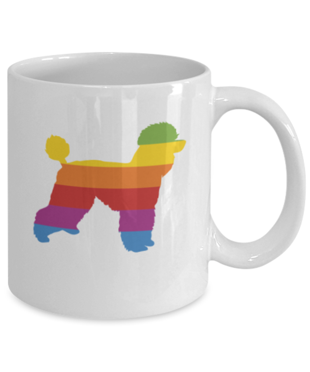 Gift gor dog lovers , Think Poodle - White Coffee Mug Porcelain Tea Cup 11 oz - Great Gift
