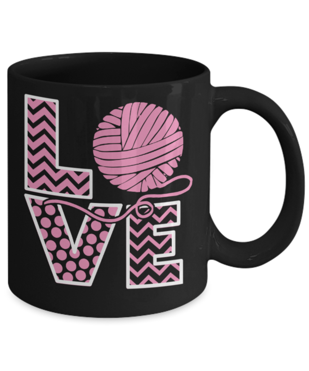 Lovers Gifts Mugs , Love - Black Coffee Mug Porcelain Tea Cup 11 oz - Great Gift