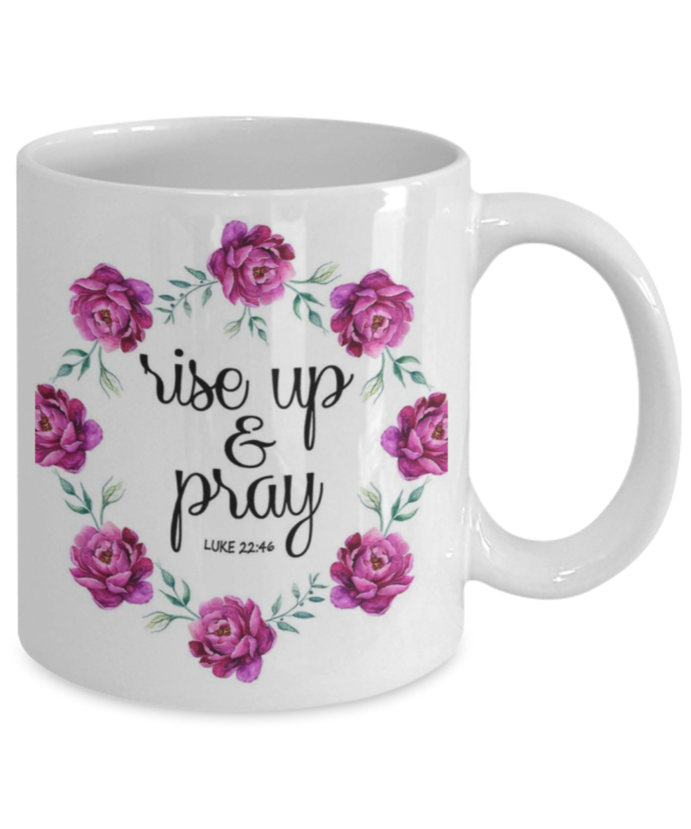 Religious coffee mugs , Rise up & Pray - White Coffee Mug Tea Cup 11 oz Gift