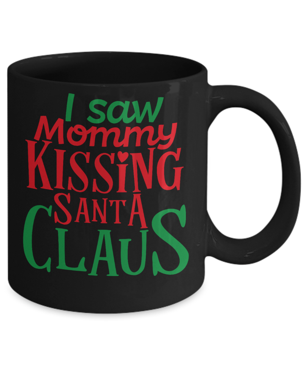 Knightmare before christmas mug - I saw Mommy Kissing Santa Claus - Funny Christmas Gifts Mugs, Christmas Gifts for family Ceramic Cup Black, Funny Mugs Gift Ideas 11 Oz