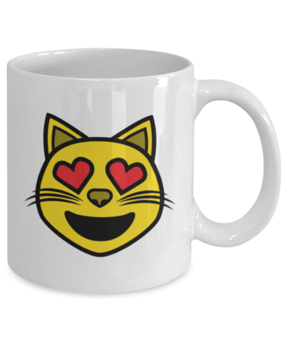Gift gor cat lovers , Cat Eyes - White Coffee Mug Porcelain Tea Cup 11 oz - Great Gift