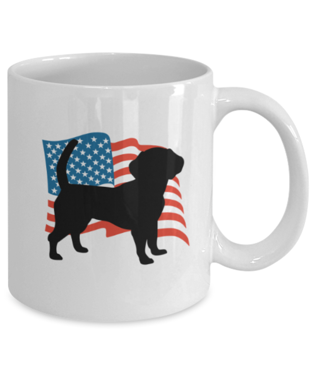 Gift gor dog lovers , USA Beagle - White Coffee Mug Porcelain Tea Cup 11 oz - Great Gift