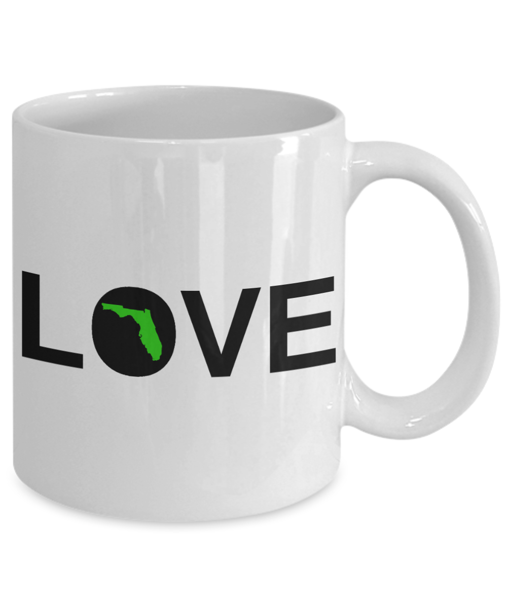 Florida State Love Personalized Gift Coffee mug, I Love Florida -White Porcelain Coffee Mug 11 oz