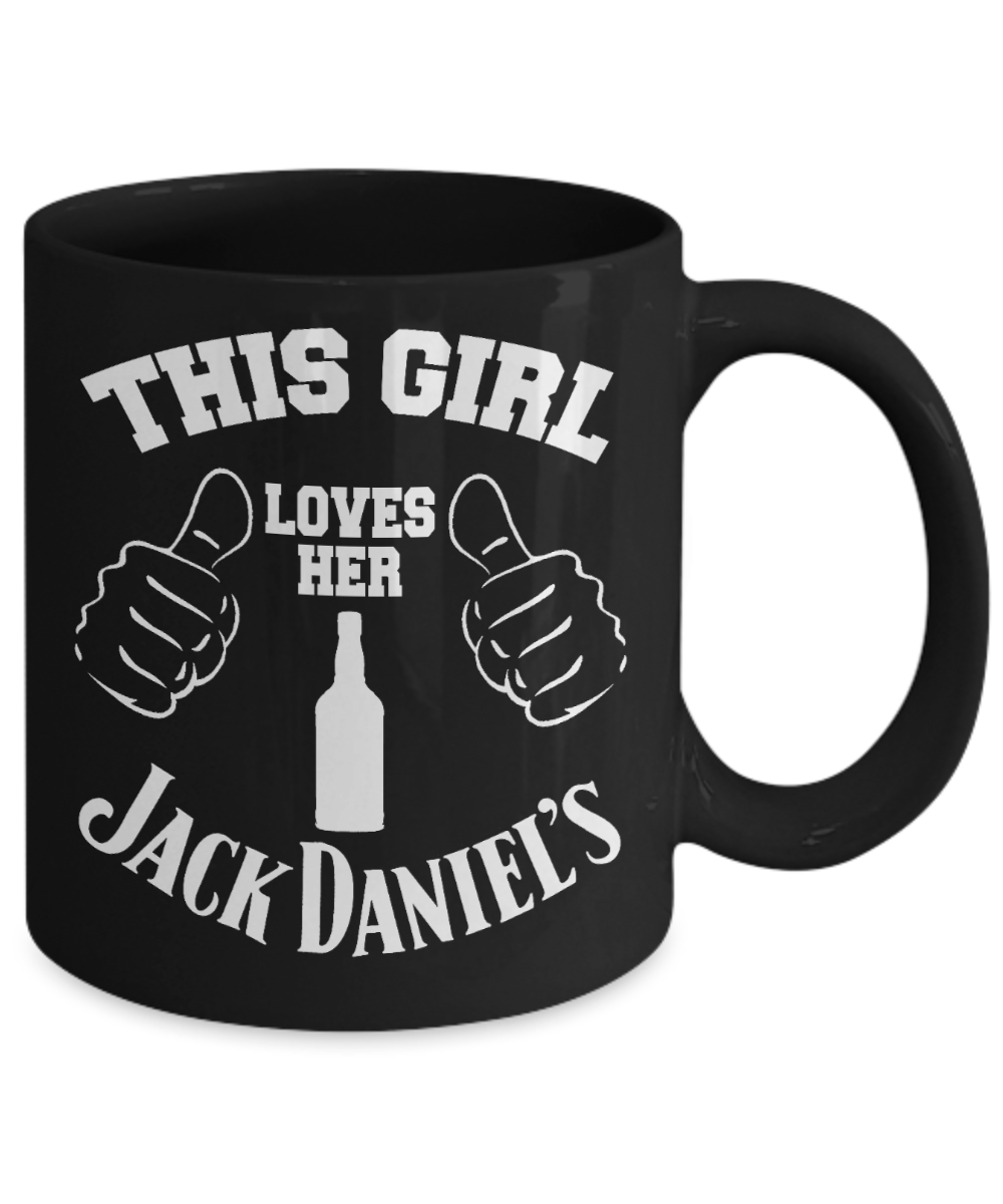 There Is A Chance This Is Whiskey, This Girl Loves Her Jack Daniels-Black Porcelain Coffee Mug 11 oz