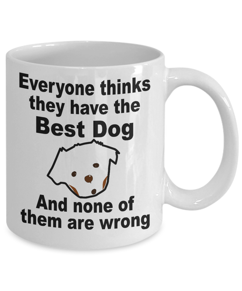 Dog Lover Coffee Mug, Everyone Thinks They Have The Best Dog And None Of Them Are Wrong- White Porcelain Coffee Mug 11 Oz For Dog Lover, Dad, Mom