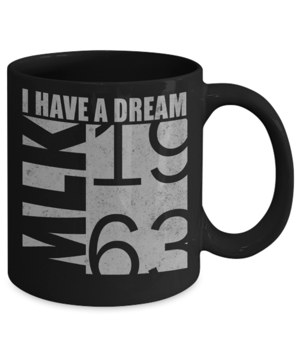 Martin luther king mugshot Dream, MLK 1963 - Funny Black Porcelain Coffee Mug Cute Ceramic Cup 11 oz
