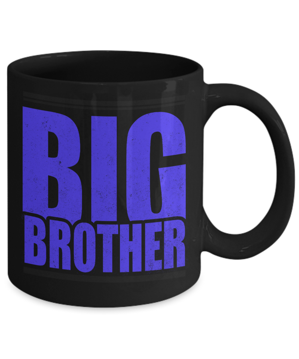 Brother Coffee Mug, Big Brother, Coffee Mug For Brother, Sister- Black Porcelain Coffee Mug 11 Oz Funny Quotes Coffee Mug
