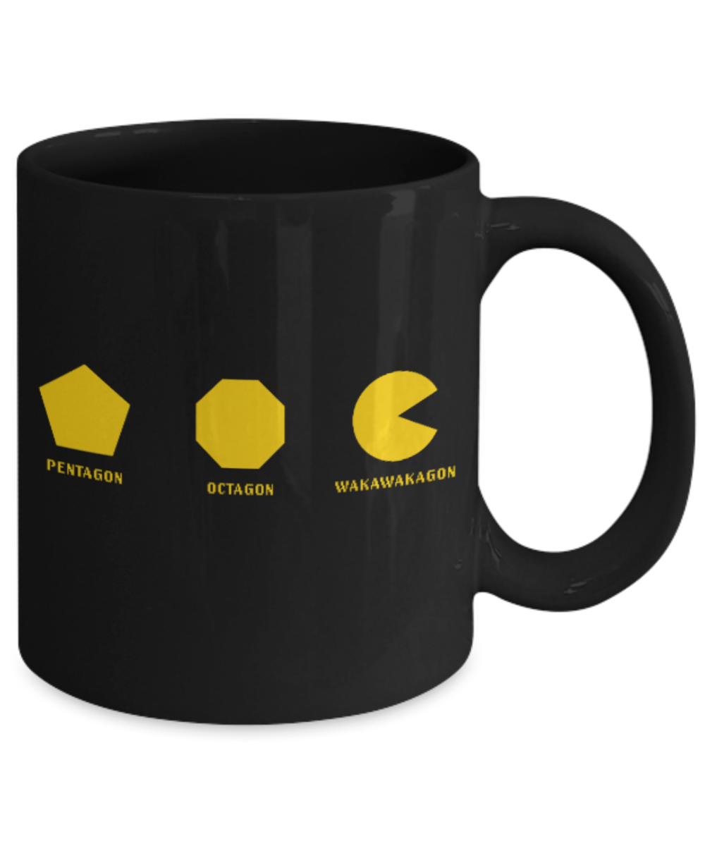 Games Lovers mugs, Wakawakagon - Black Coffee Mug Porcelain Tea Cup 11 oz - Great Gift