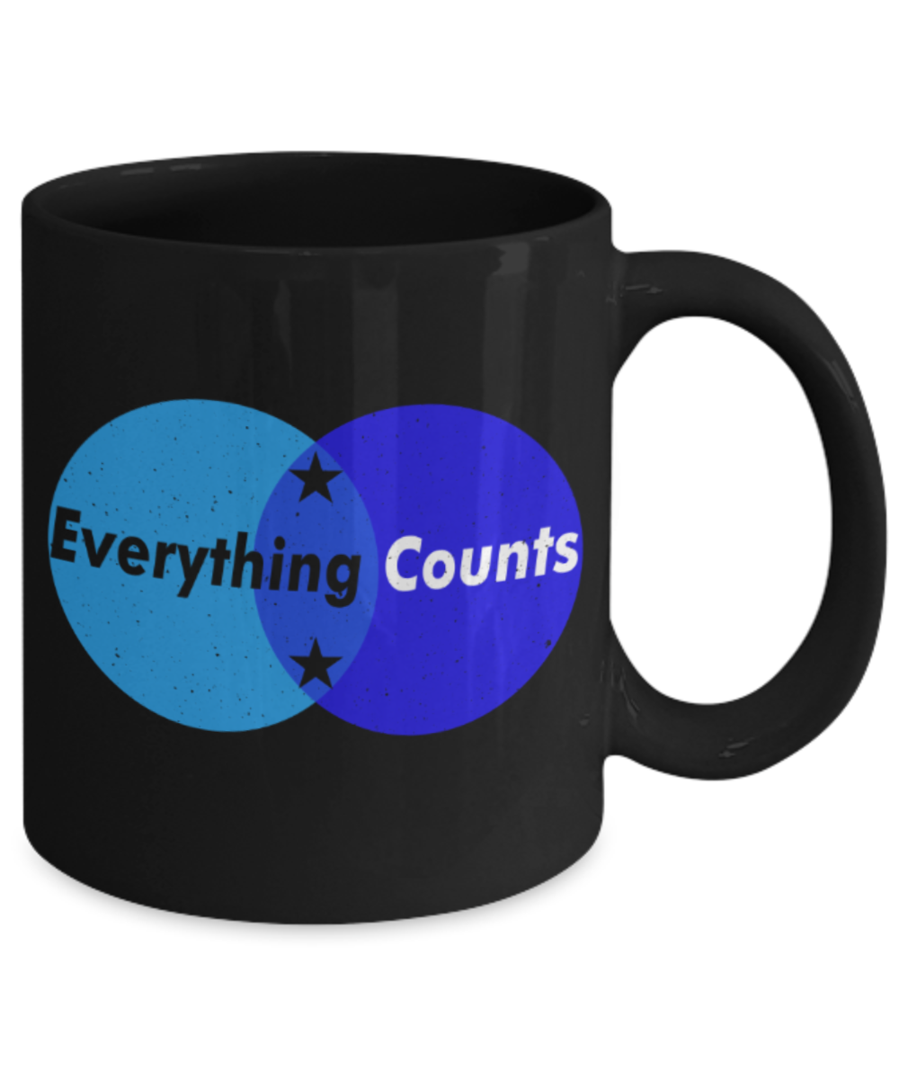 Everything counts - Funny Black Porcelain Coffee 11 oz