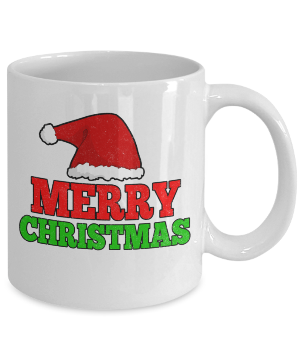 Santas white christmas coffee k cups, Merry Christmas - Funny White Porcelain Coffee Mug Cute Ceramic Cup 11 oz