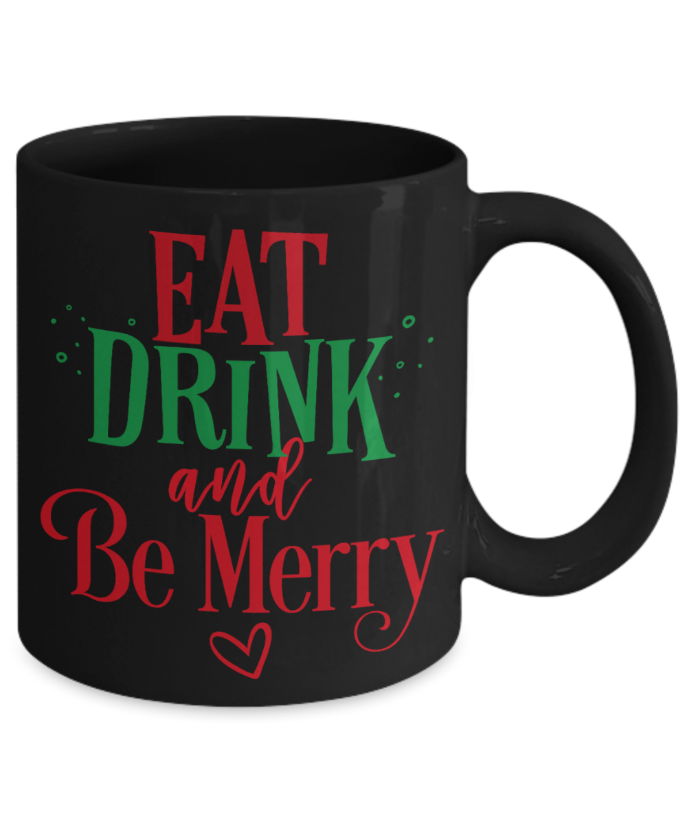 Nightnare before christmas mug - Eat Drink and Be Merry - Funny Christmas Gifts Mugs, Christmas Gifts for family Ceramic Cup Black, Funny Mugs Gift Ideas 11 Oz