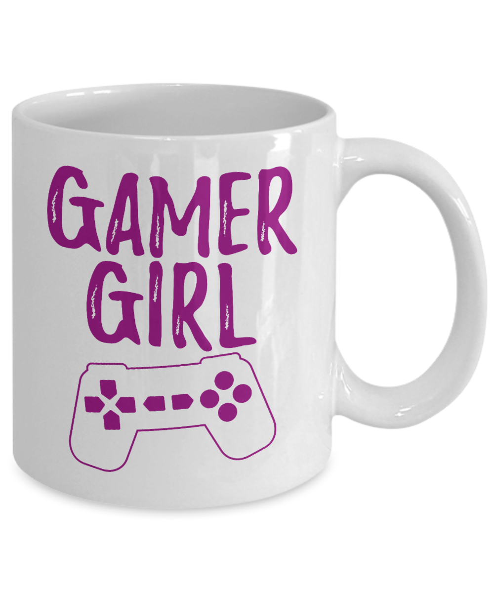 Gamer Coffee Mug, Gamer Girl-White Porcelain Coffee Mug 11 oz for Gamer, son, Daughter, boyfriend, Girlfriend