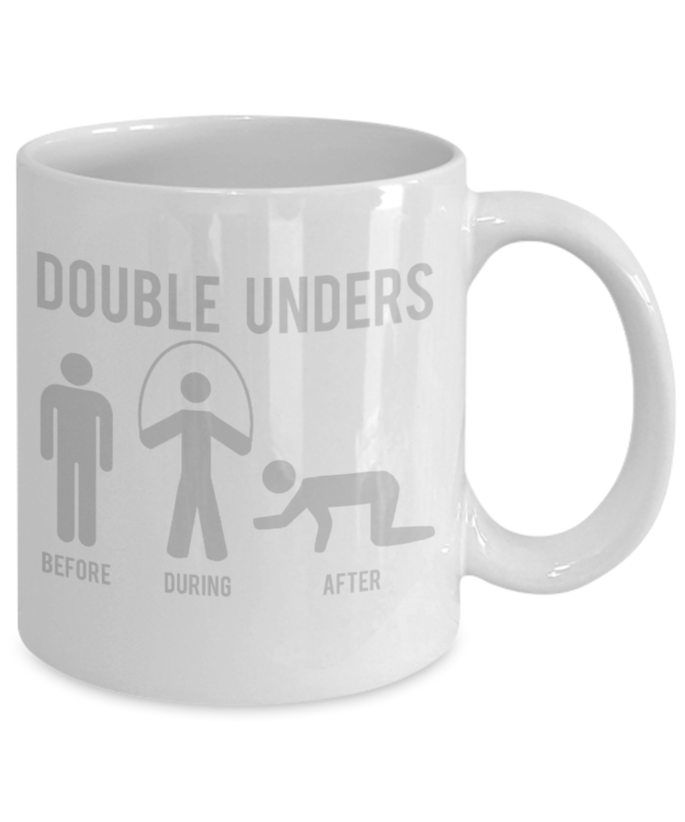 Fitness Lovers mugs , Double Unders - White Coffee Mug Porcelain Tea Cup 11 oz - Great Gift