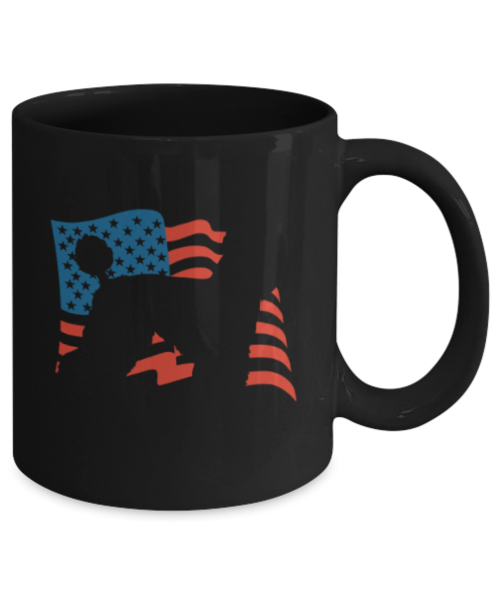 Gift gor dog lovers , USA Poodle - Black Coffee Mug Porcelain Tea Cup 11 oz - Great Gift