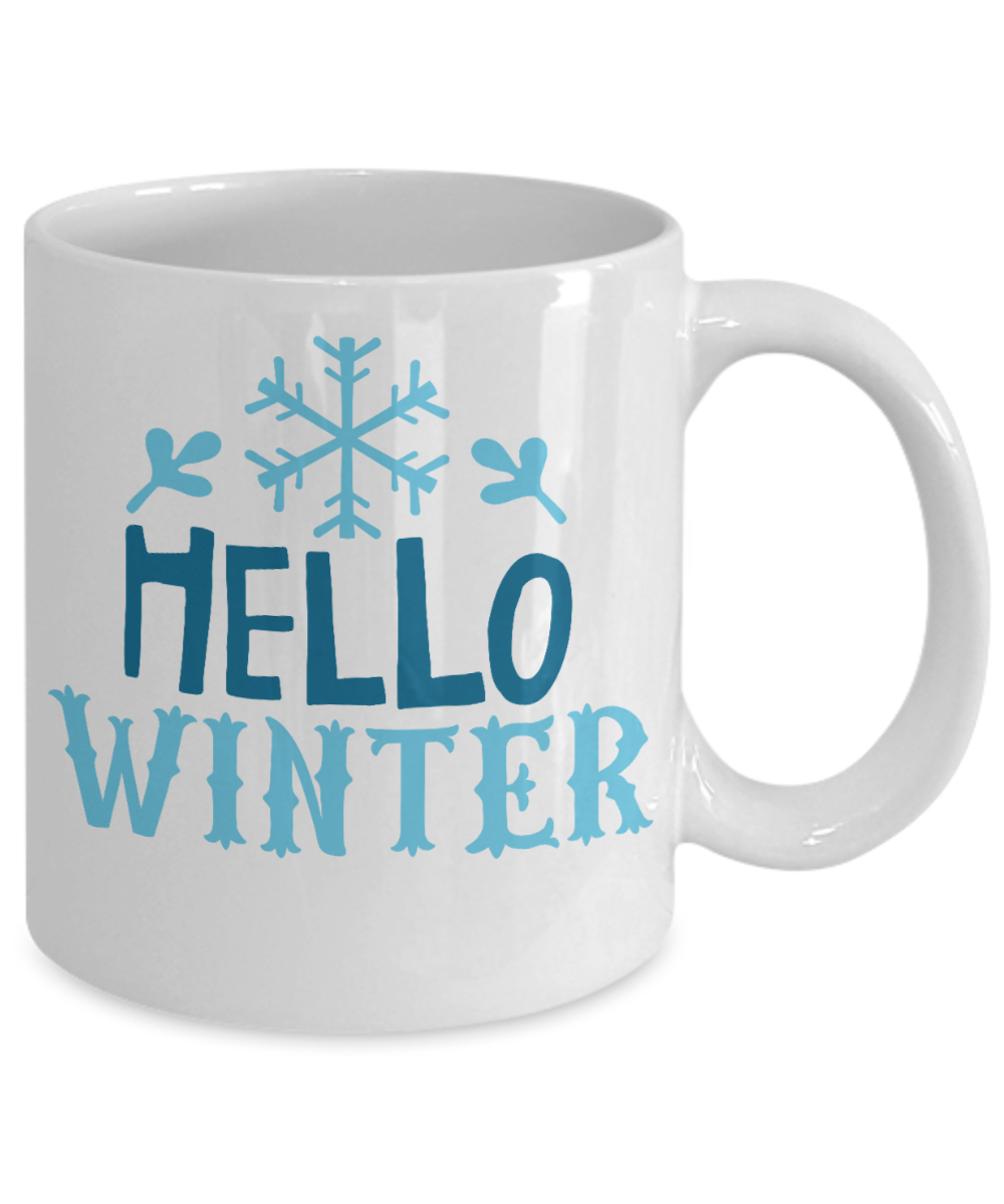 Knightmare before christmas mug - Hello Winter - Funny Christmas Gift Mugs, Christmas Gifts for family Ceramic Cup White, Funny Mugs Gift Ideas 11 Oz