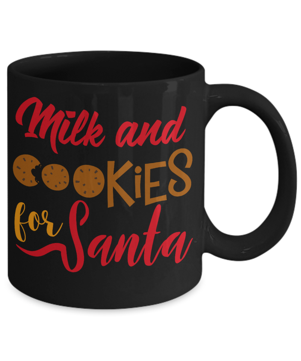 Rumbles the cloud and santa's greatest gift - Milk and Cookies for Santa - Funny Santa Gifts Mugs, Christmas Gifts for family Ceramic Cup Black, Funny Mugs Gift Ideas 11 Oz