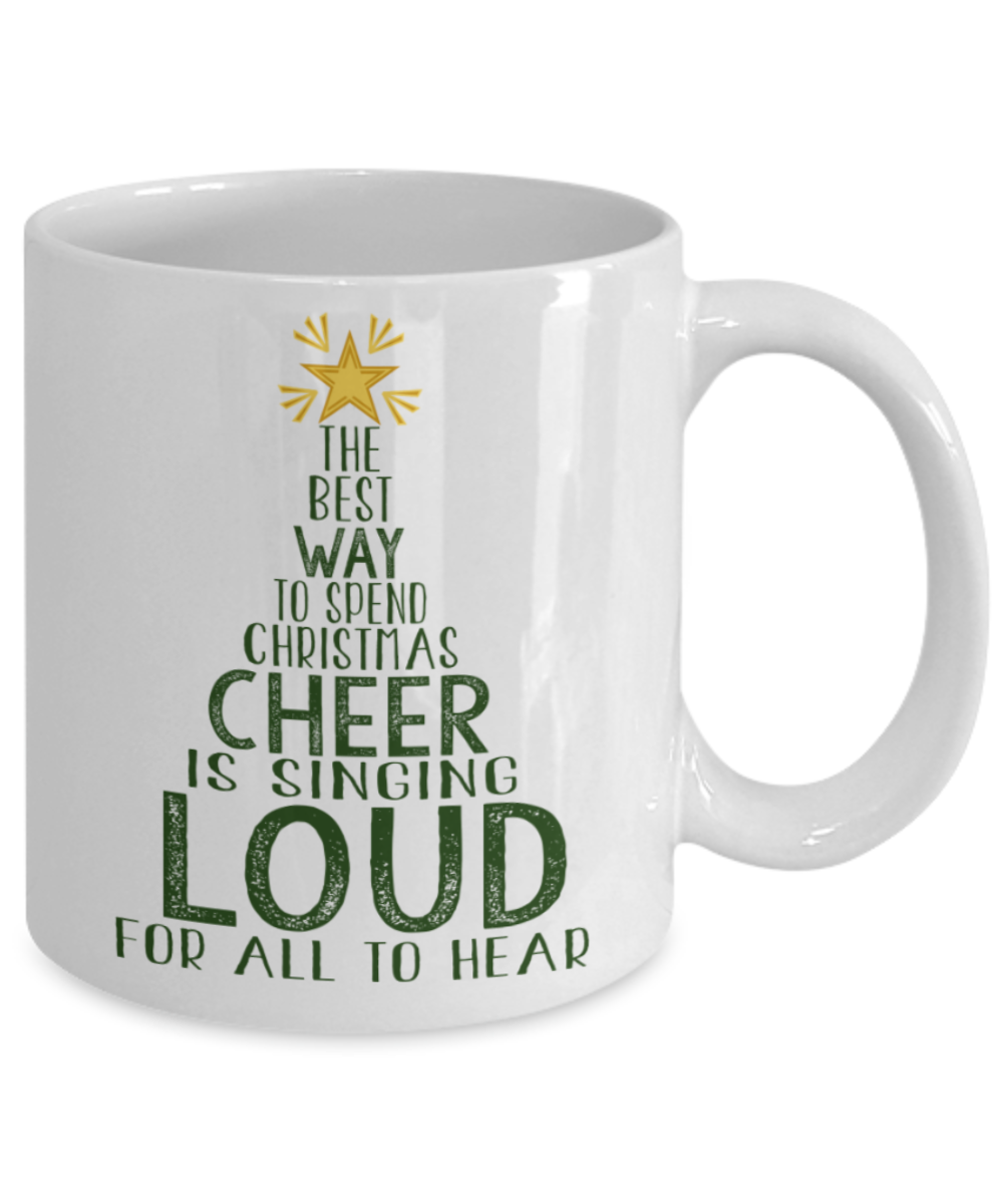 Christmas gift ideas, Singing Loud - Funny White Porcelain Coffee Mug Cute Ceramic Cup 11 oz