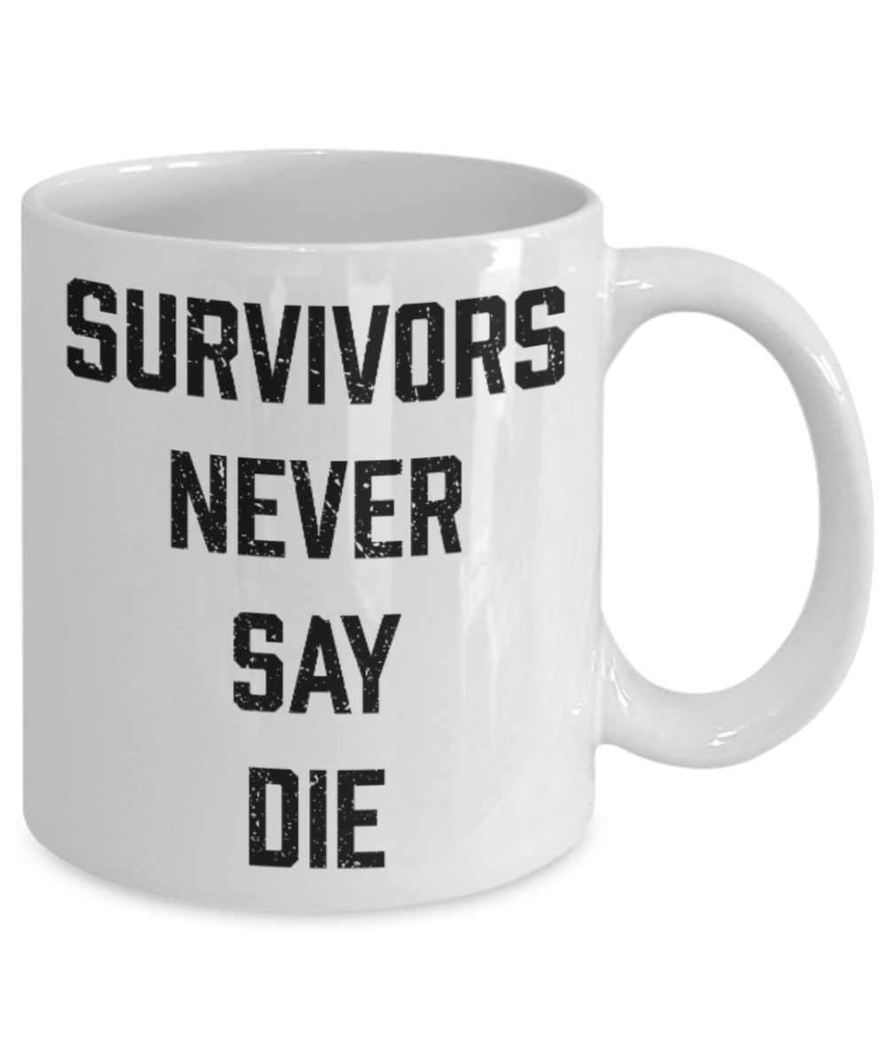Plants vs zombies gift box mugs , Survivors Never Say Die - White Coffee Mug Porcelain Tea Cup 11 oz - Great Gift