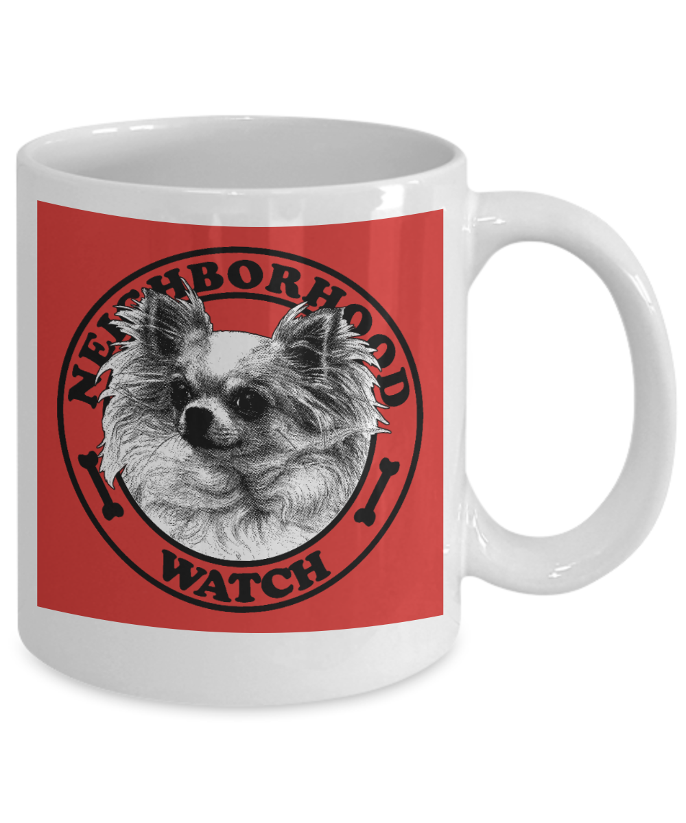 Personalized Dog Lover Gift Coffee mug, Neighborhood Watch Dog-White Porcelain Coffee Mug 11 oz