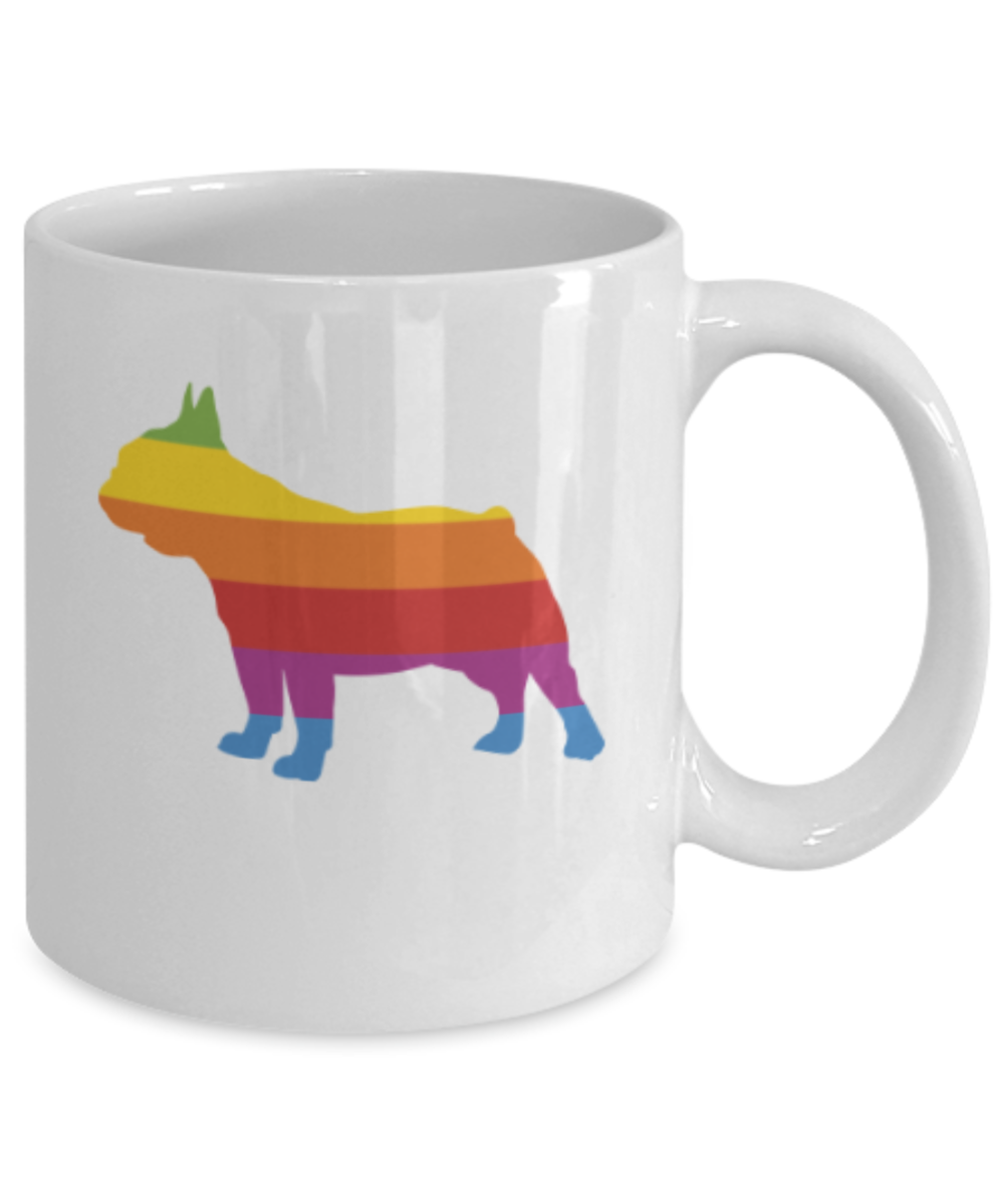Gift gor dog lovers , Think Frenchie - White Coffee Mug Porcelain Tea Cup 11 oz - Great Gift