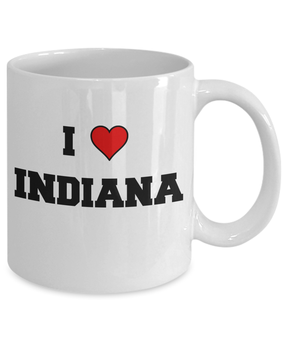 Indiana Tea Coffee Mugs,I Love Indiana USA States Ceramic Coffee Mug 11 oz