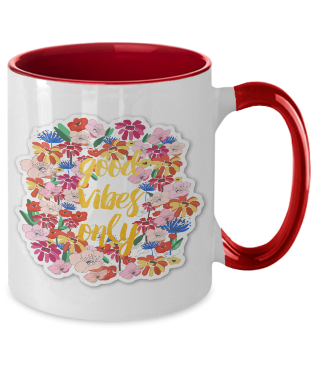 Good Vibes Coffee mug, Positive Gift, Gift for Friend, Encouragement Gift, Beach Mug, Inspirational Gift, Cute Coffee Mug, Vacation, Beach