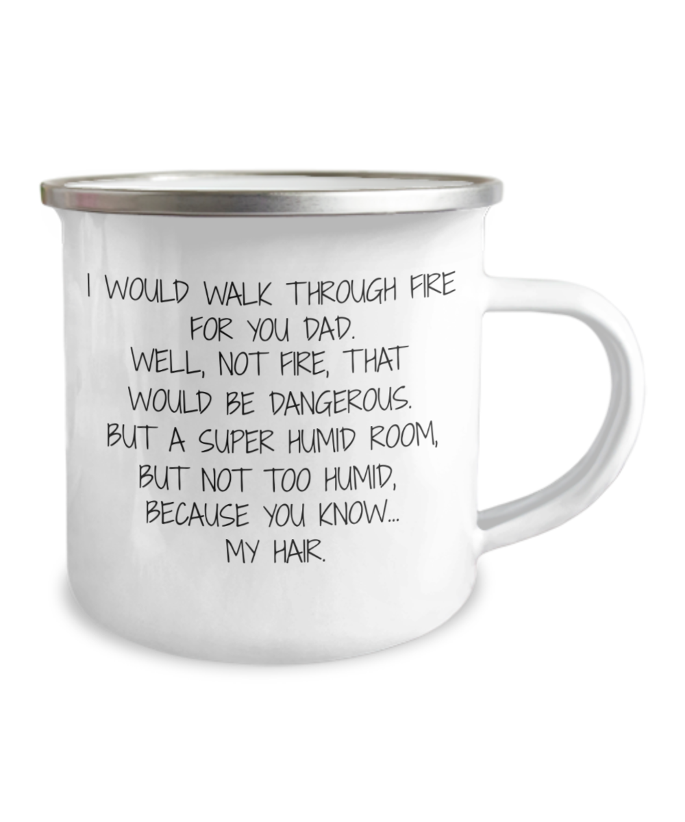 Coffee Mug for Dad, Coffee Mug From Daughter, Mug For Papa, Dad, Father, Fathers Day Mug-12 Oz Stainless Steel Enamel Finish White Camper Coffee Mug