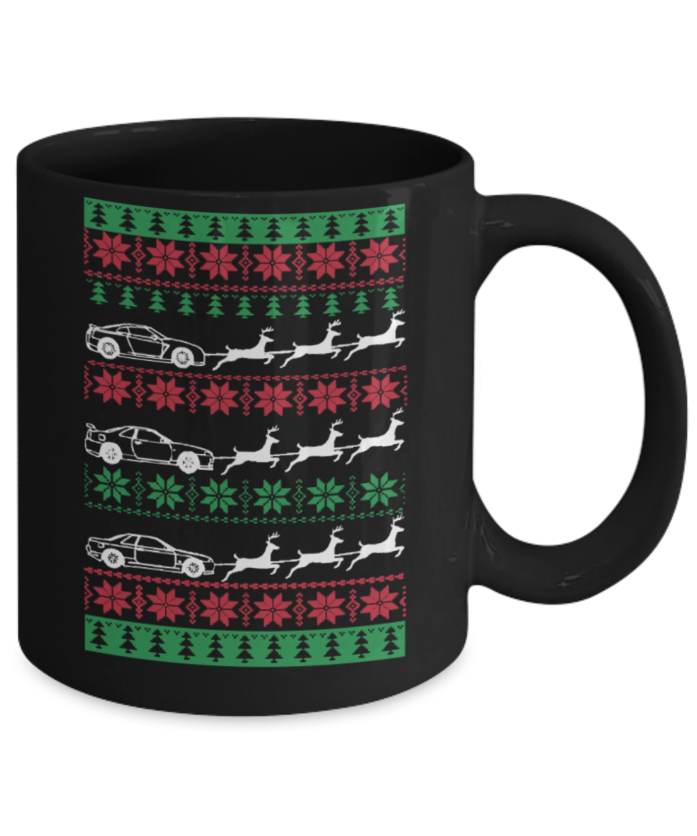 Peets coffee k cups christmas blend , Christmas Fast Cars & Cart - Black Coffee Mug Porcelain Tea Cup 11 oz - Great Gift