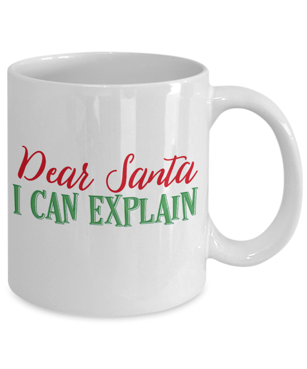 Rumbles the cloud and santa's greatest gift - Dear Santa, I can explain - Funny Santa Gift Mugs, Christmas Gifts for family Ceramic Cup White, Funny Mugs Gift Ideas 11 Oz