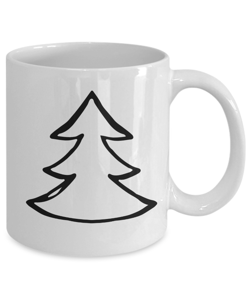 Knightmare before christmas mug - Christmas Doodle Tree - Funny Christmas Gift Mugs, Christmas Gifts for family Ceramic Cup White, Funny Mugs Gift Ideas 11 Oz