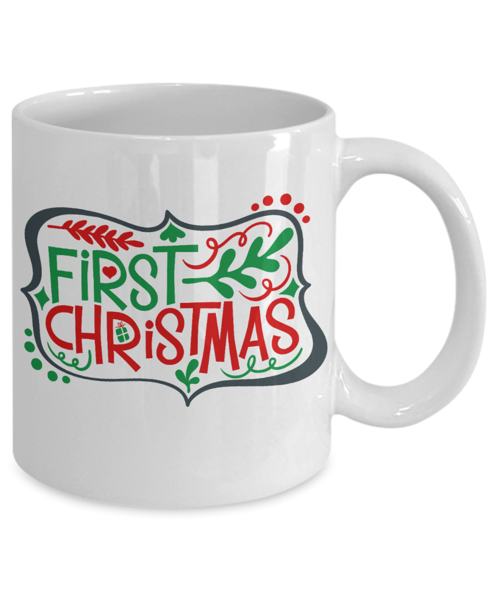 Knightmare before christmas mug - First Christmas - Funny Christmas Gift Mugs, Christmas Gifts for family Ceramic Cup White, Funny Mugs Gift Ideas 11 Oz