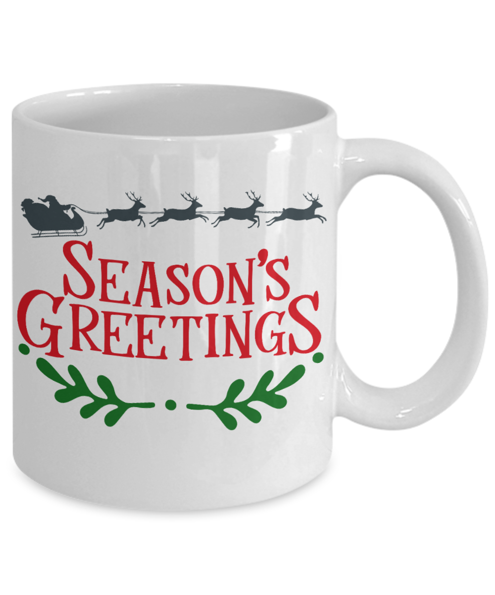 Knightmare before christmas mug - Season's Greetings - Funny Christmas Gift Mugs, Christmas Gifts for family Ceramic Cup White, Funny Mugs Gift Ideas 11 Oz