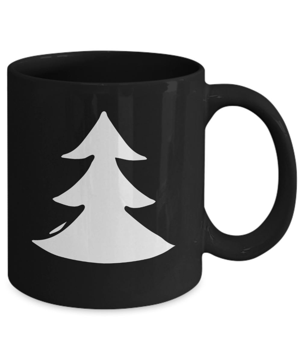Knightmare before christmas mug - Christmas Doodle Tree - Funny Christmas Gifts Mugs, Christmas Gifts for family Ceramic Cup Black, Funny Mugs Gift Ideas 11 Oz