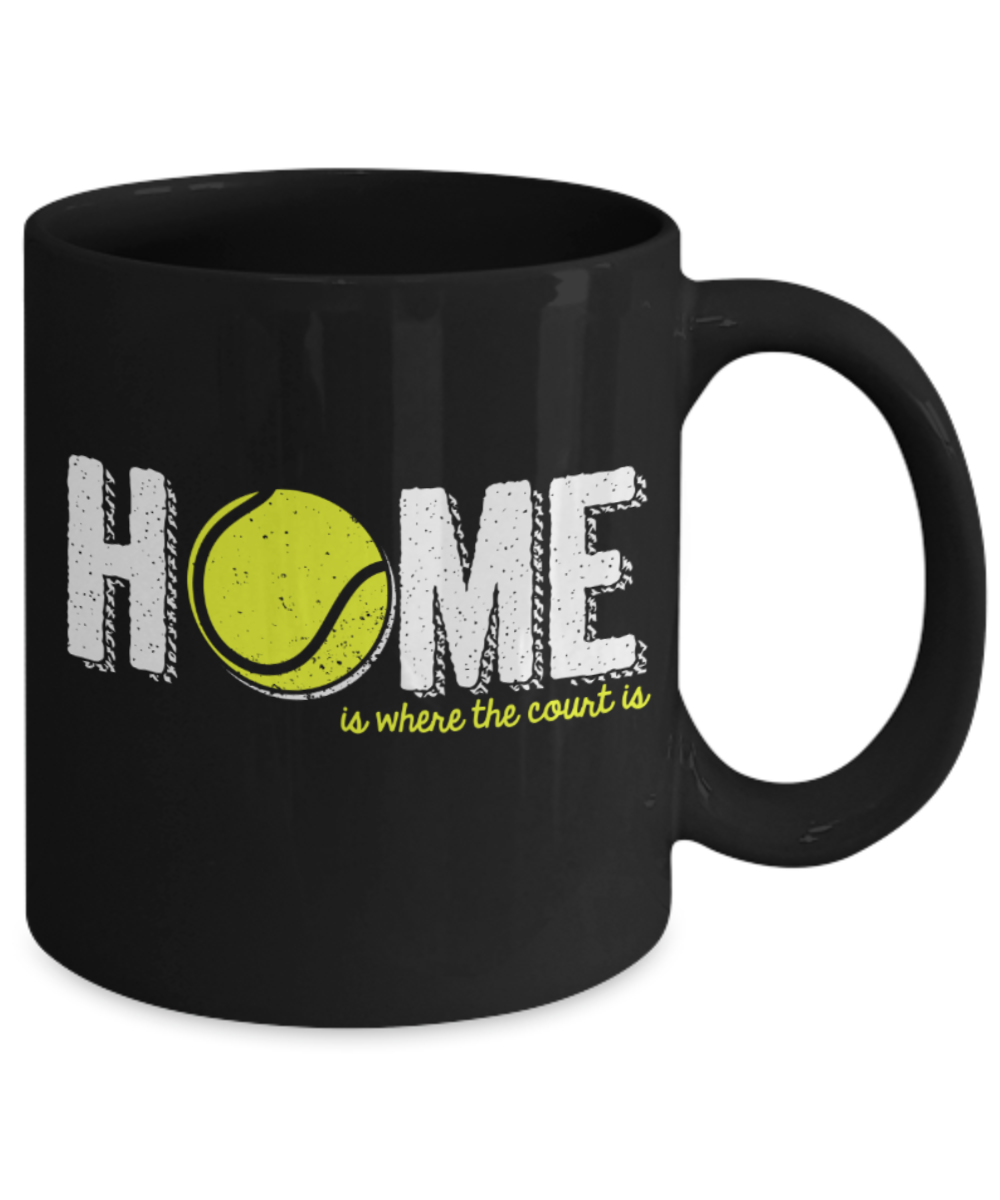 Home Lovers Mugs , Home is where the count is - Black Coffee Mug Porcelain Tea Cup 11 oz - Great Gift