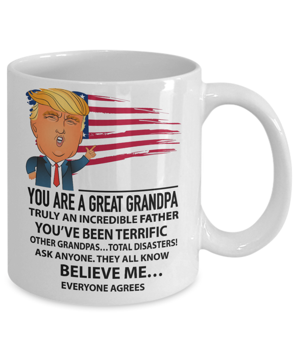 You are a great Grandpa - Funny Black Porcelain Coffee Mug Cute Ceramic Cup 11 oz