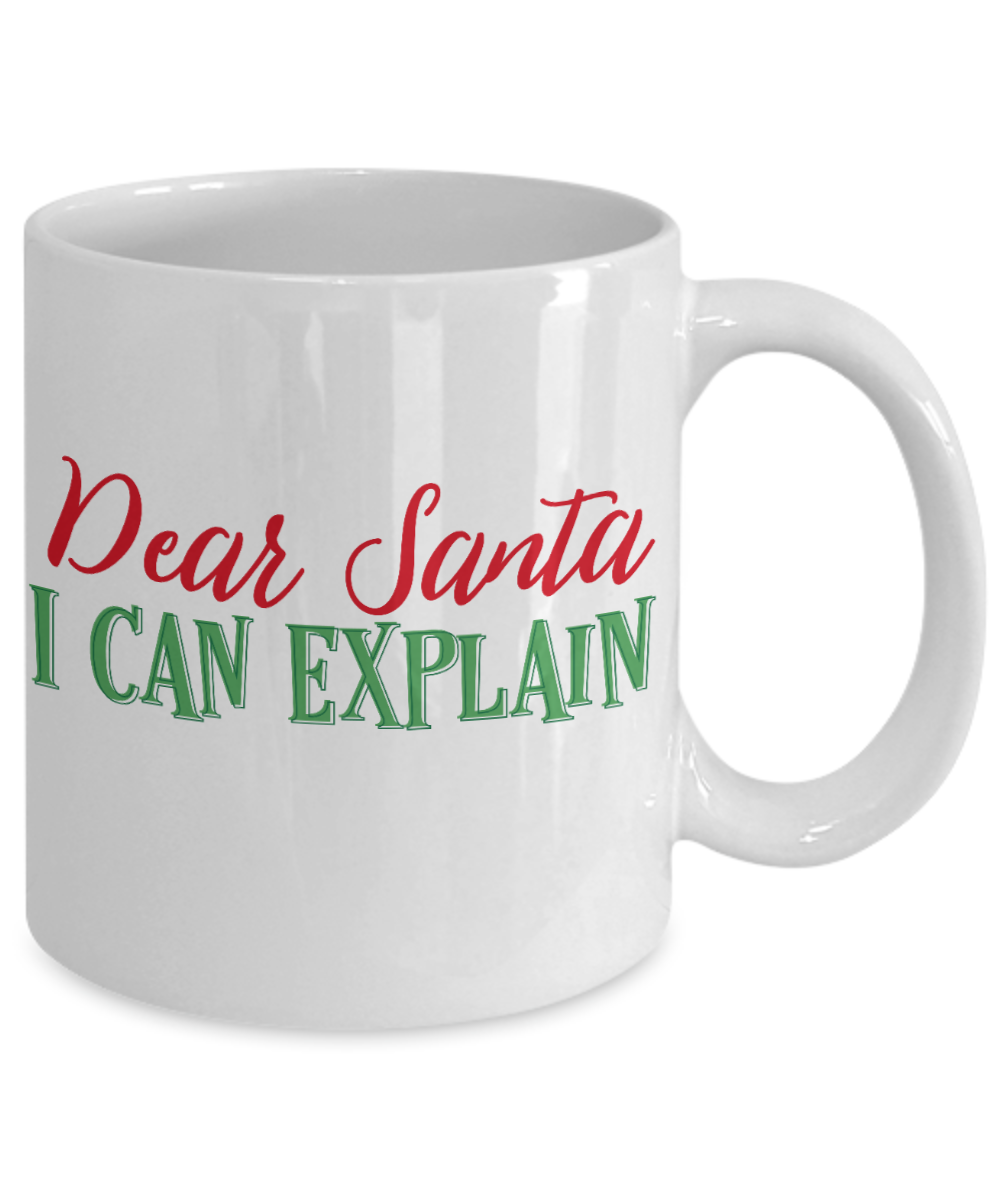 Nightnare before christmas mug - Dear Santa I Can Explain - Funny Christmas Gift Mugs, Christmas Gifts for family Ceramic Cup White, Funny Mugs Gift Ideas 11 Oz