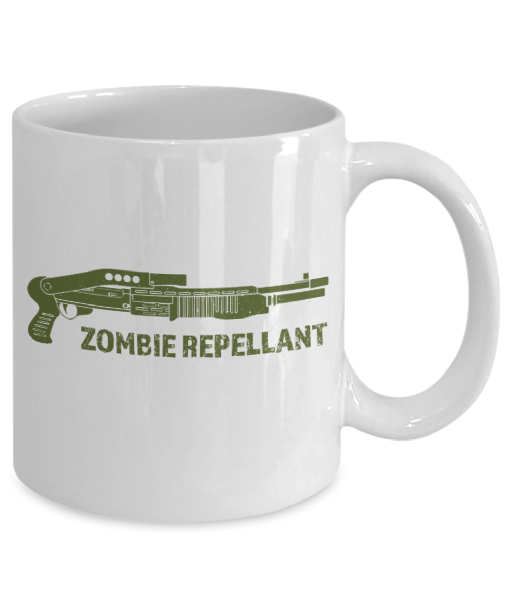 Plants vs zombies gift box mugs , Zombie Repellent - Black Coffee Mug Porcelain Tea Cup 11 oz - Great Gift