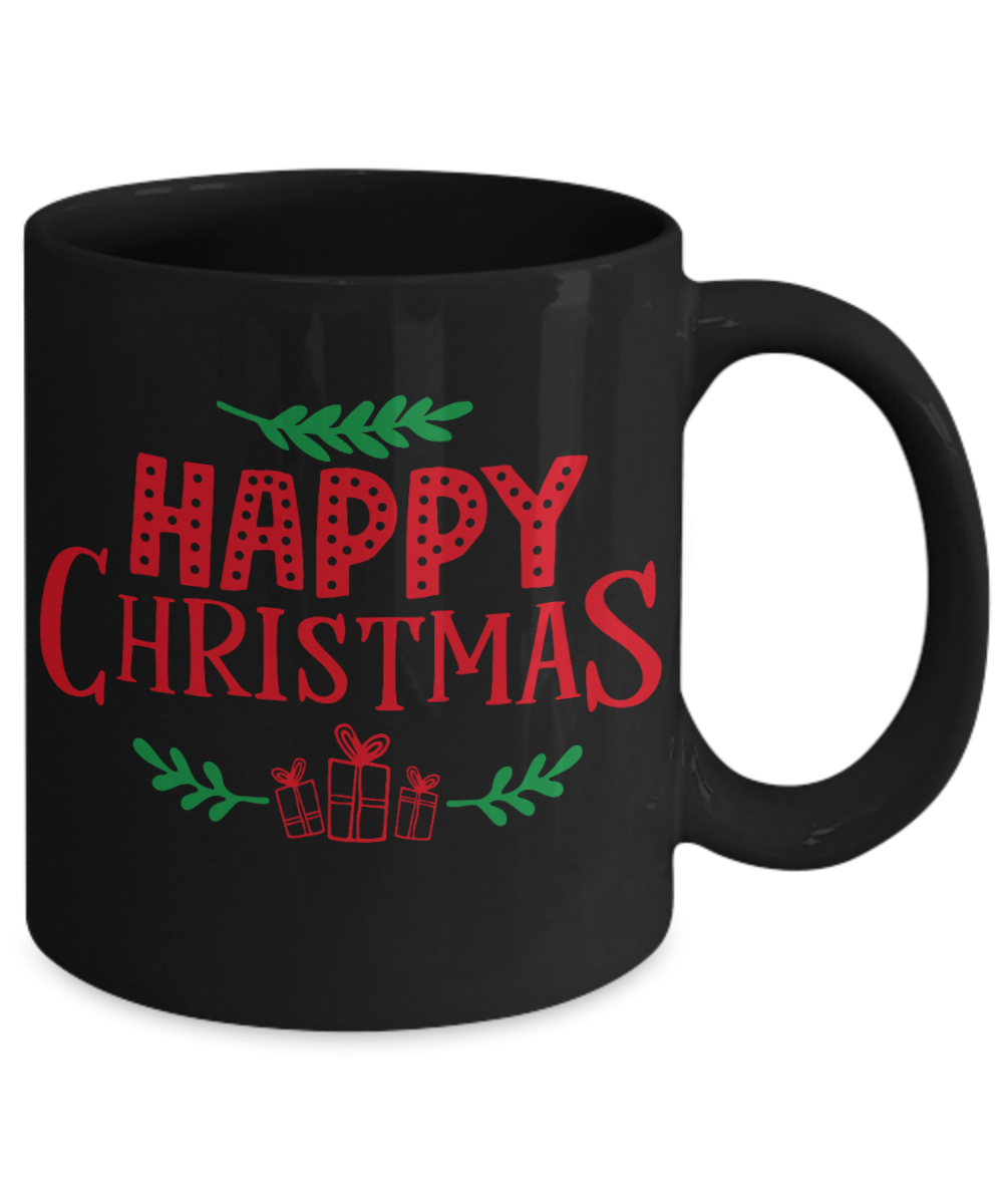Knightmare before christmas mug - Happy Christmas - Funny Christmas Gifts Mugs, Christmas Gifts for family Ceramic Cup Black, Funny Mugs Gift Ideas 11 Oz