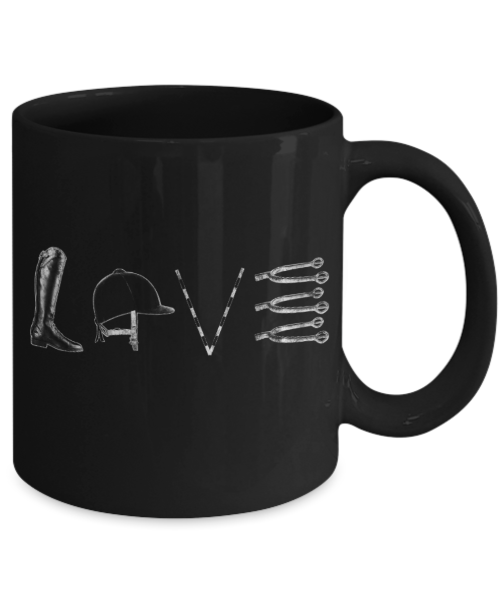 Hunting Lovers Mugs , Love - Black Coffee Mug Porcelain Tea Cup 11 oz - Great Gift