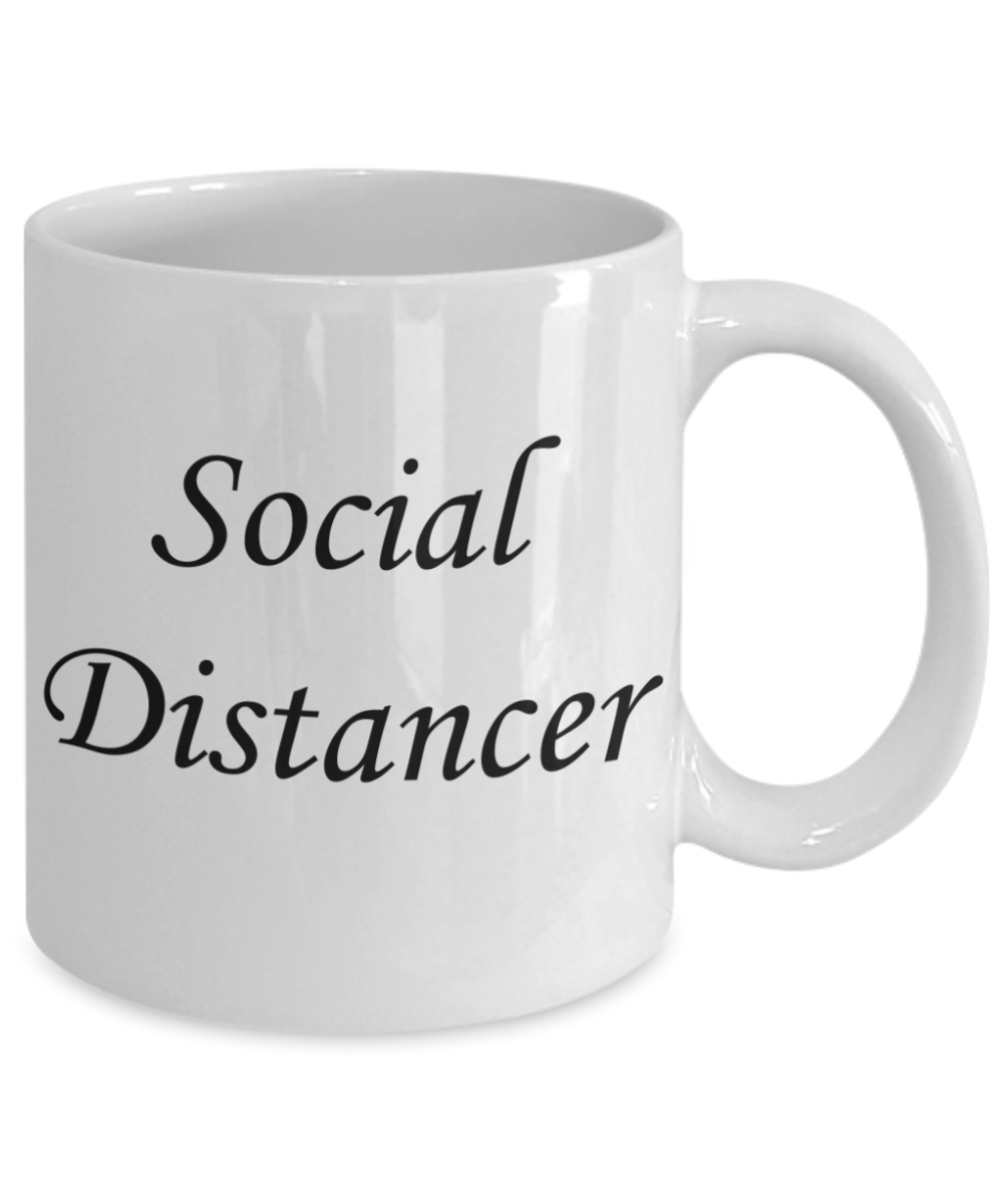 Professional Social Distancer, Social Distancer Mugs - Funny White Porcelain Coffee Mug Cute Ceramic Cup 11 oz