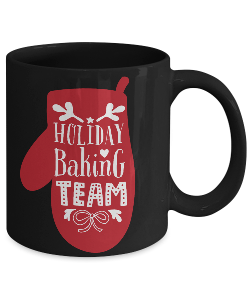 Knightmare before christmas mug - Holiday Baking Team - Funny Christmas Gifts Mugs, Christmas Gifts for family Ceramic Cup Black, Funny Mugs Gift Ideas 11 Oz
