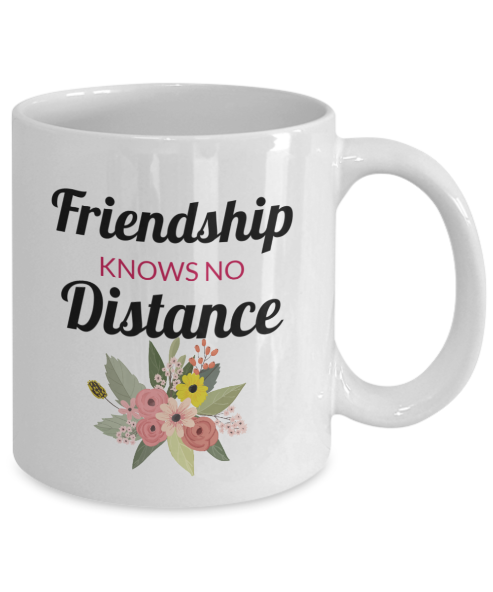 Long Distance Mug - Friendship Knows No Distance, Long Distance Mug, Going Away Gift, Long Distance Friend, Birthday Gift for Girlfriend, Best Friend