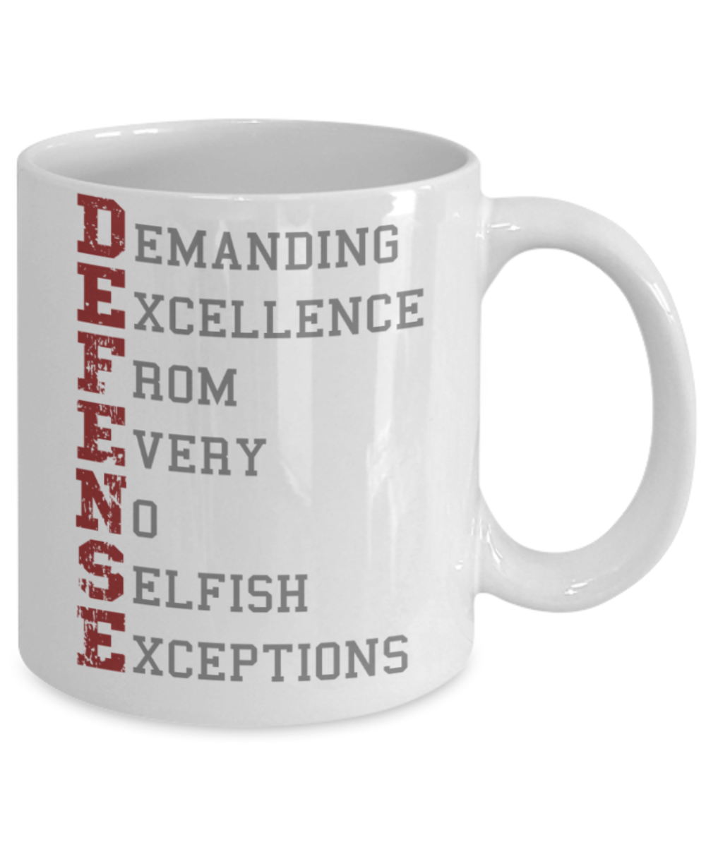 Defense lovers mugs, DEFENSE - Funny White Porcelain Coffee 11 oz